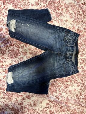 BKE Dark Blue Distressed Skinny Jeans
